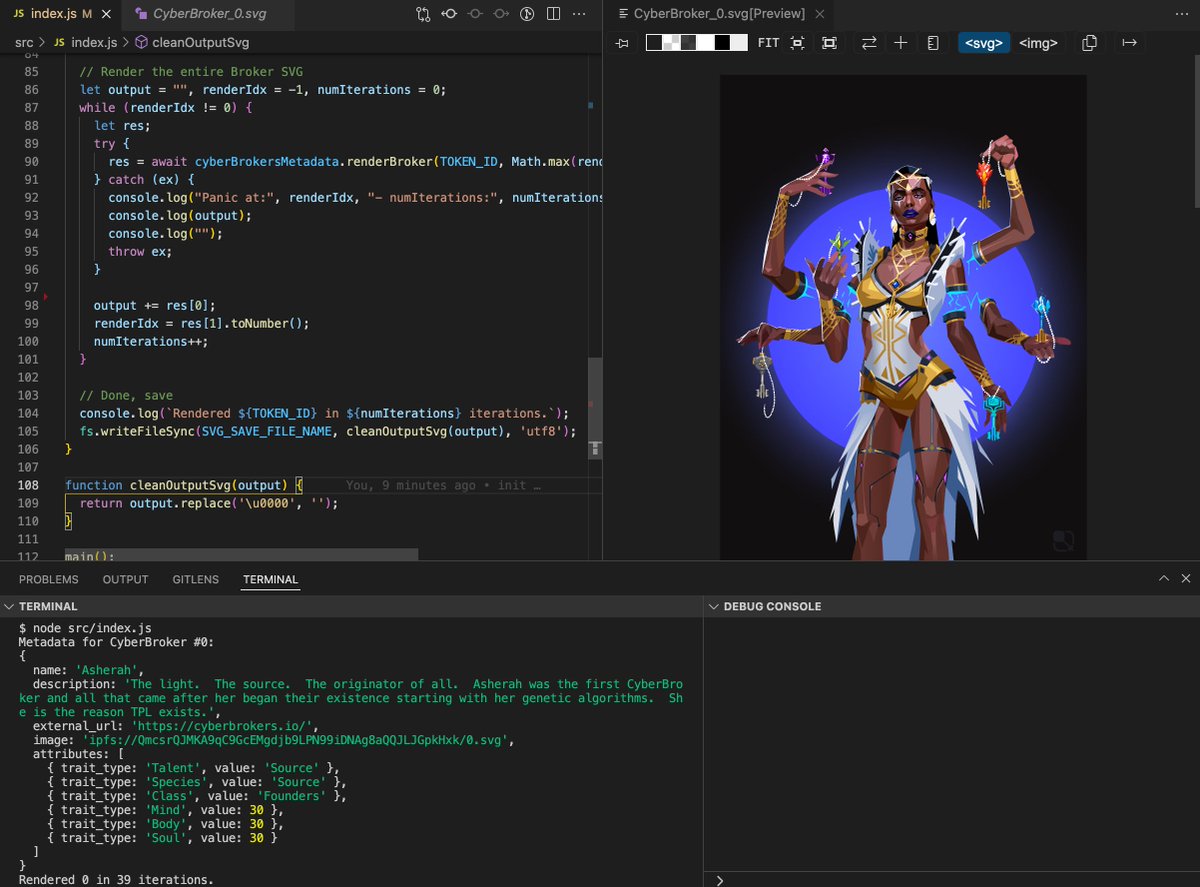 I have tried to reconstruct #CyberBroker directly from the smart contract.
It could be completely rebuilt. It is a complete fully on-chain NFTs.
I further appreciate the greatness of this project.
Developers should try it immediately.

<a href="/CyberBrokers_/">CyberBrokers</a>  <a href="/cybourgeoisie/">Ben</a> <a href="/josiebellini/">josie</a>