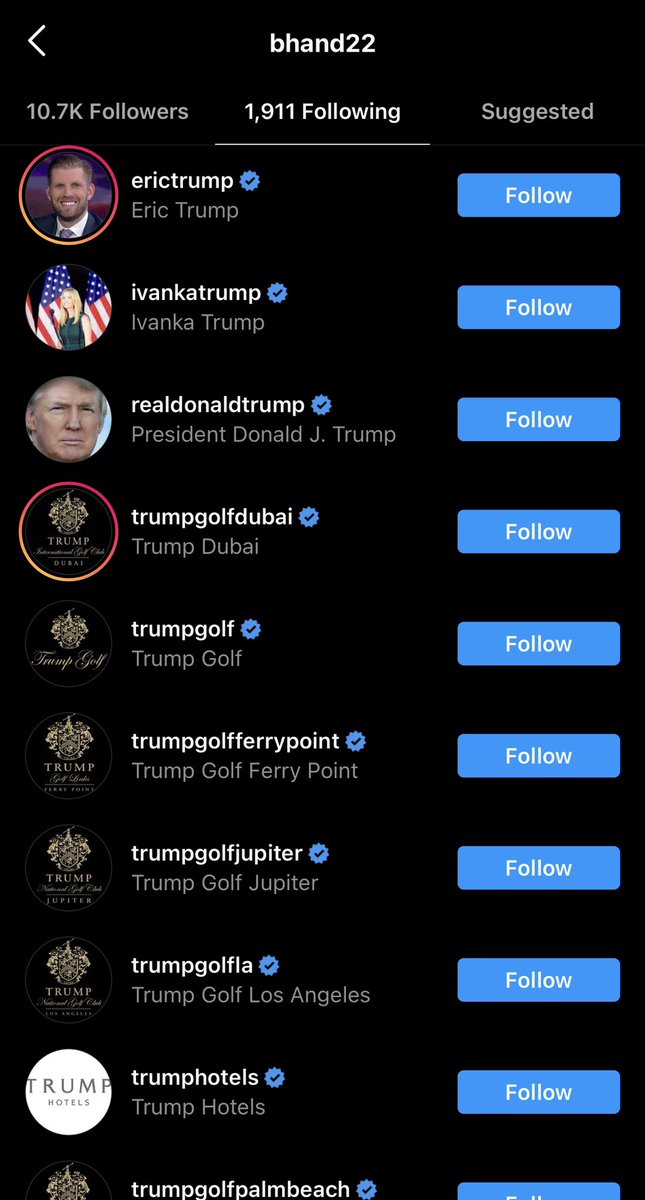 TheGoodPhight's tweet photo. How big of a loser do you have to be to follow this many Trump accounts? Welcome on board Brad Hand, you’ll fit right in 🙄 https://t.co/mScEjT6wvj