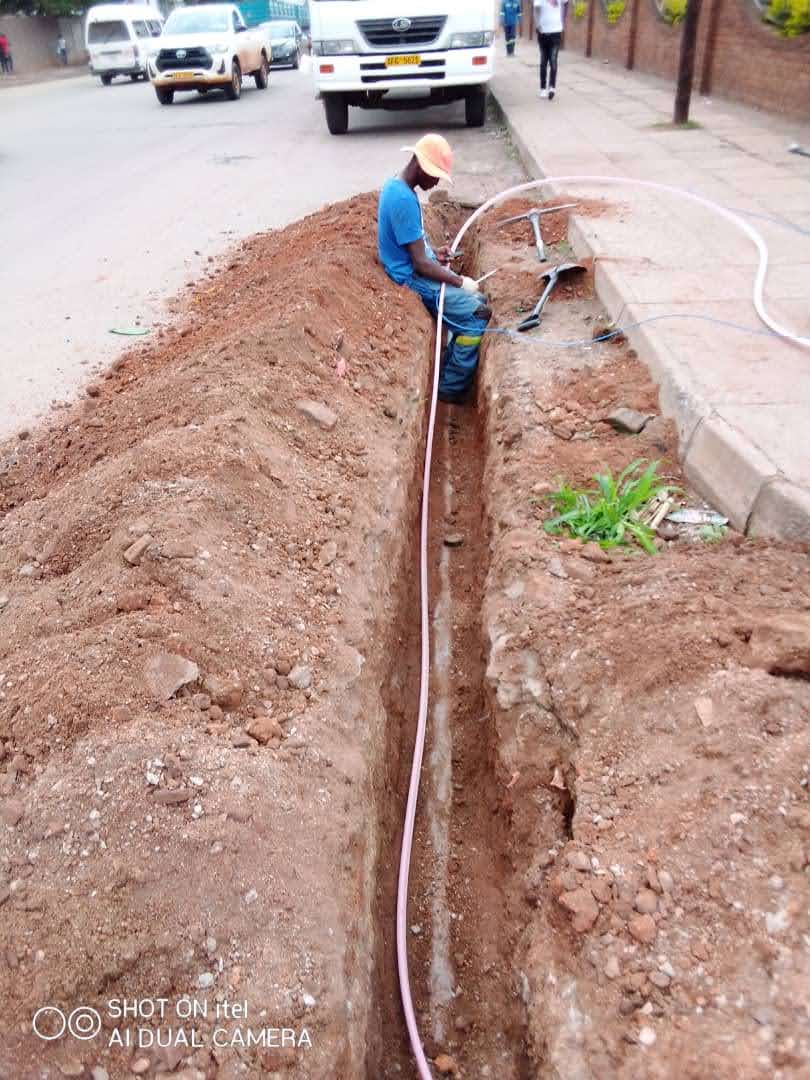 KeytopTech's tweet photo. Building entry at @NMBBankZim in Southerton for @liquidhomezim fibre #fibre #internet #connections @SibrenF https://t.co/ljLcIgeELs