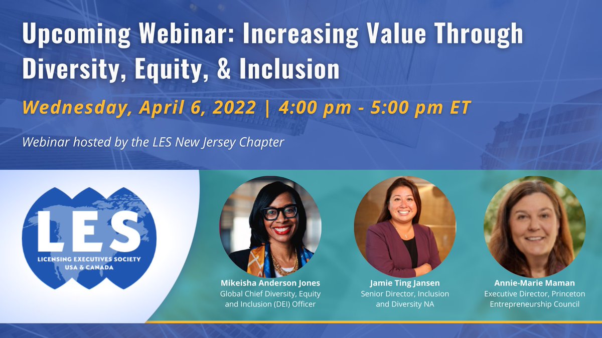 The business case for #diversity, #equity, and #inclusion (DE&amp;I) is stronger than ever. On April 6th, 4:00 - 5:00 PM ET, join our webinar, "Increasing Value Through Diversity, Equity, and Inclusion" for advice on implementing DE&amp;I in organizations: bit.ly/35X9TKv.