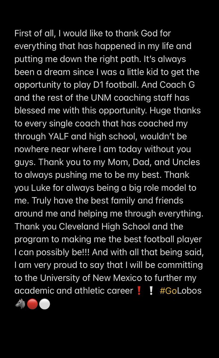 Evan Wysong (@wysongevan) on Twitter photo Very proud to say that I am verbally committing to the University of New Mexico❗️❕❗️<a href="/UNMLoboFB/">New Mexico Football</a> @CoachGonzUNM <a href="/Coach_Ridenour/">Heath Ridenour</a> <a href="/CoachBBlackmon/">Brandon Blackmon</a> <a href="/CoachLongUNM/">Rocky Long</a> #golobos 🐺🔴⚪️ Very proud to say that I am verbally committing to the University of New Mexico❗️❕❗️<a href="/UNMLoboFB/">New Mexico Football</a> @CoachGonzUNM <a href="/Coach_Ridenour/">Heath Ridenour</a> <a href="/CoachBBlackmon/">Brandon Blackmon</a> <a href="/CoachLongUNM/">Rocky Long</a> #golobos 🐺🔴⚪️