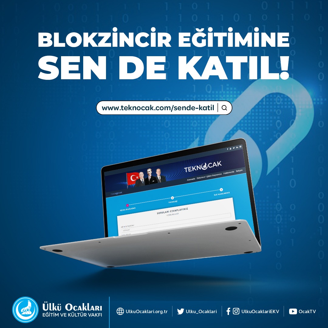 Hem yapısal hem anlamsal gelişmelere imza atan Ülkü Ocakları  Blokzincir Akademisi ile sizlerle buluşuyor.
#BlokZincirAkademisi