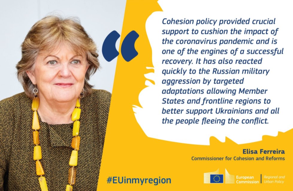 EUinmyRegion's tweet image. #CohesionPolicy: shaping the future of the EU - from crisis response to long-term transformation.
Read the interview with @ElisaFerreiraEC and learn more about the #CohesionForum starting this Thursday!

🔹🇪🇺 europa.eu/!nv9Ppn
#CohesionReport