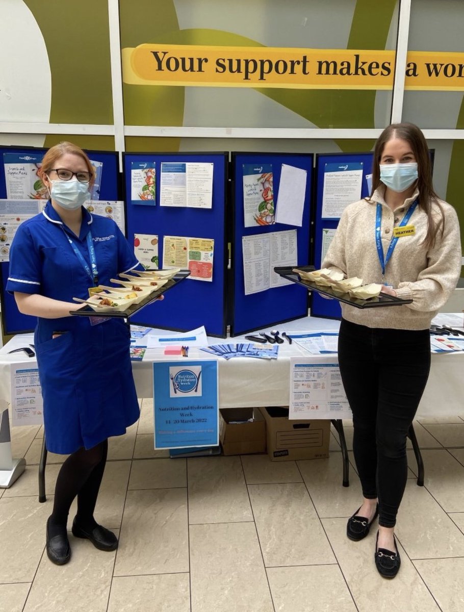 KingsCollegeNHS's tweet photo. 🍱 Today marks the start of Nutrition and Hydration Week!

Teams at King’s and PRUH are holding events &amp; awareness stands promoting this key aspect of patient care.

Look out for a series of profiles featuring our staff this week. 

#NHWeek2022 https://t.co/Zd8axDg3u4