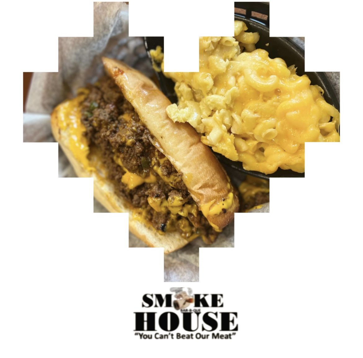 Our 1911 Smoke House BBQ Chopped Cheeseburger is drizzled and mixed with our original sauce. It comes with one of our delicious side items.#youcantbeatourmeat #choppedcheeseburger #bbq #foodie #delicioussides #smokehousebbq