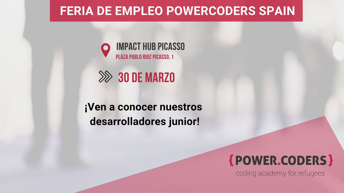 ImpactHubMAD's tweet image. ¡El miércoles 30 de marzo ven a conocer a los alumnos de #Powercoders el bootcamp de programación para personas refugiadas! 📍Impact Hub Picasso 9-18h Feria de #empleo en formato híbrido ( presencial y virtual), en la que podrás conocer a nuestros desarrolladores juniors.
