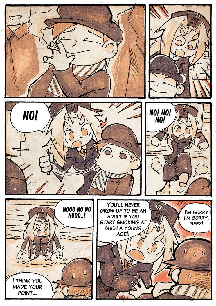 Snippet of an anti-smoking PSA from the upcoming chapter of "Lotta Svärd: Women of War" that releases later this weekend. Look forward to it!