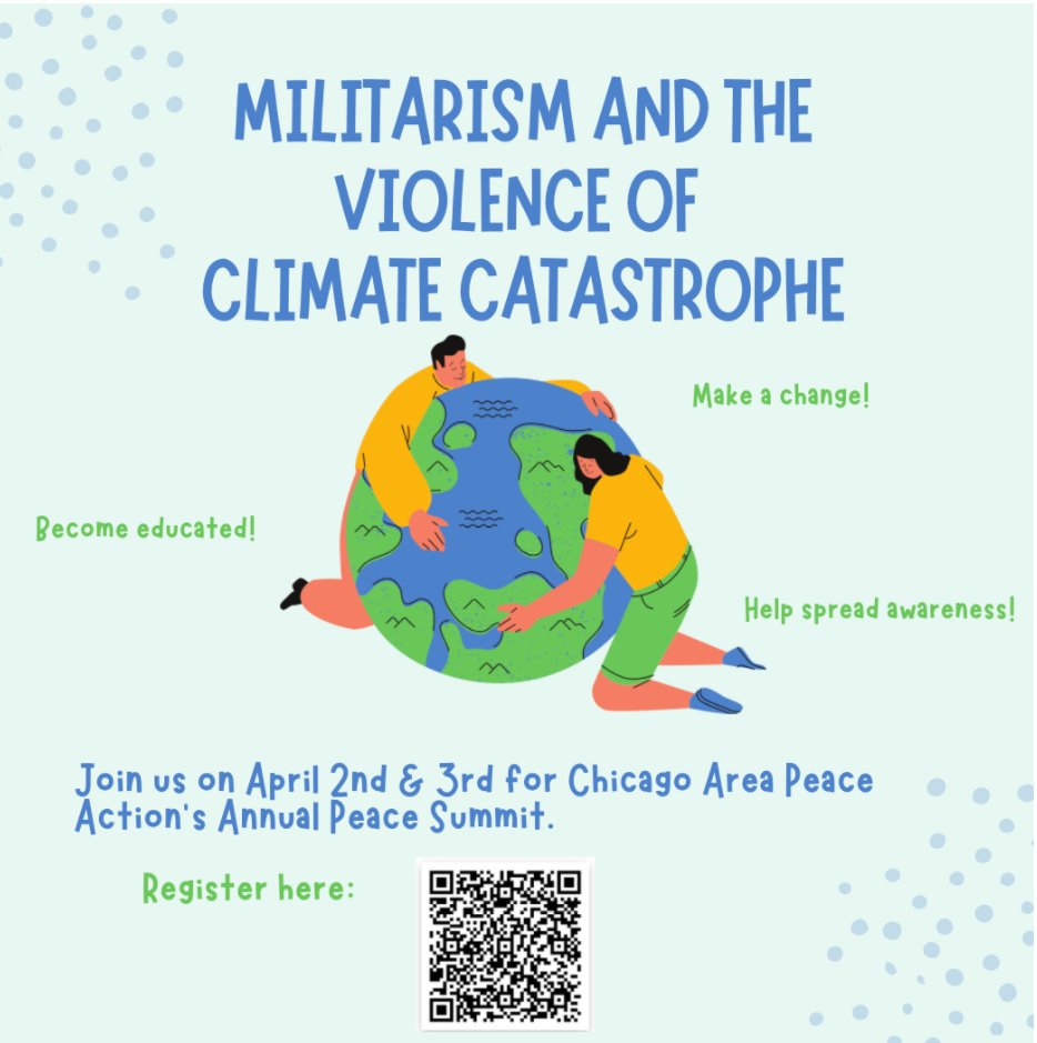 ChiPeaceAction's tweet image. Hey y'all! If you're interested in learning about climate justice around the world, the US military's impact on climate change, or using social media in your activism, check out the CAPA 2022 Peace Summit, lead by CAPA's Student Leaders! Register here: chipeaceaction.org/peace-summit-2…