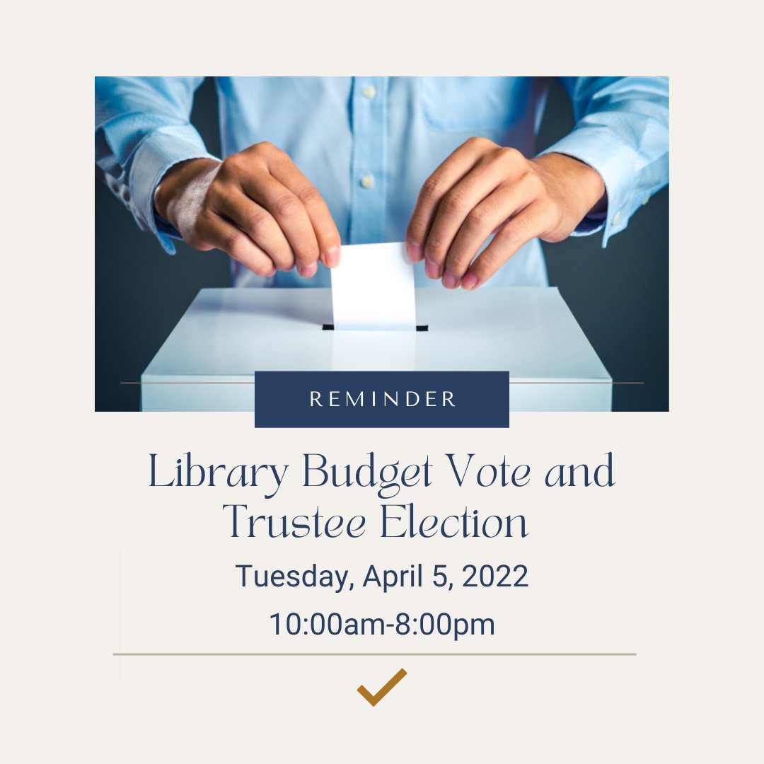 RivFreeLibrary's tweet image. The Library Budget vote is coming up. Don&apos;t forget to stop by and vote April 5th. ⁠
⁠
⁠
#librarybudget #librarybudgetvote