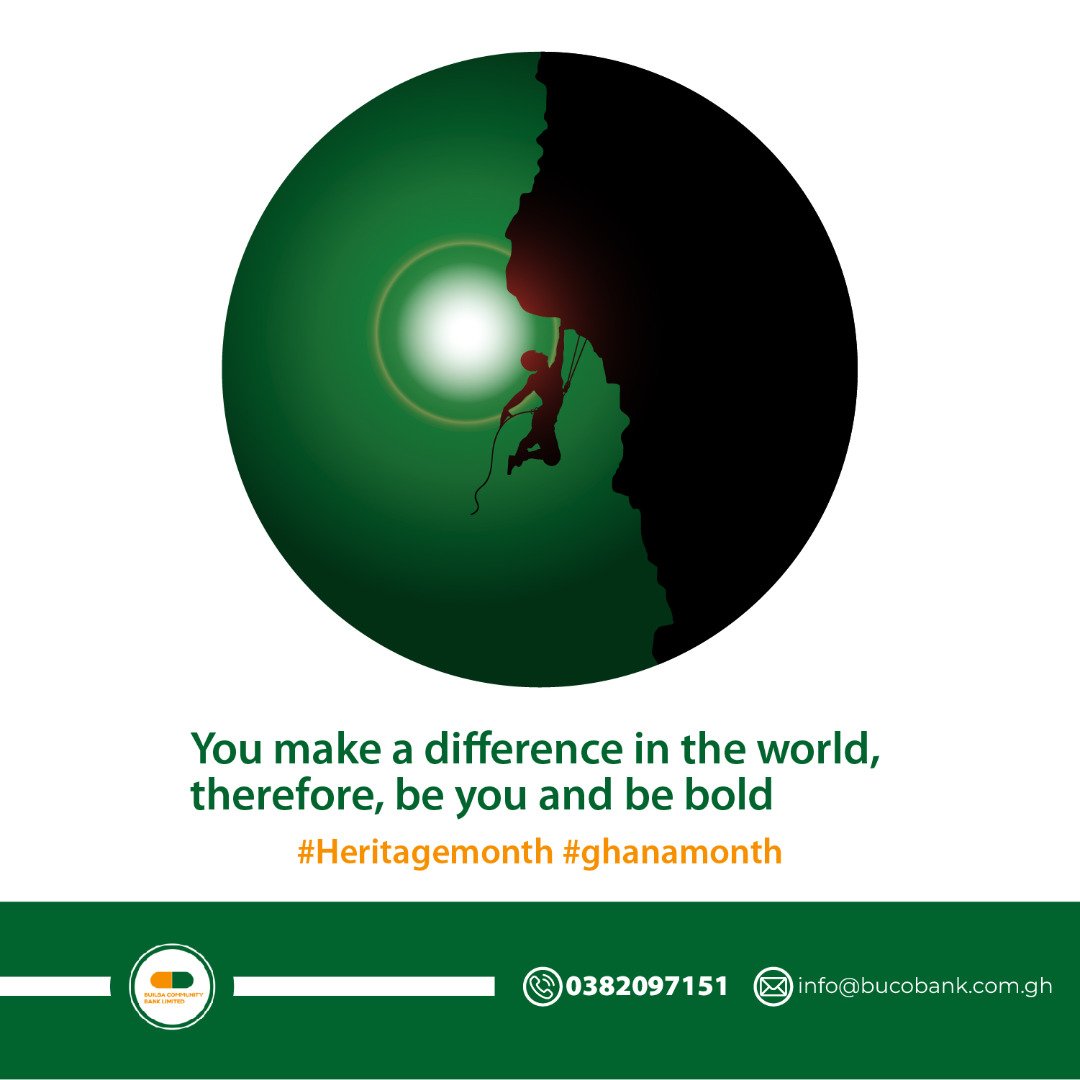 bucobankgh's tweet photo. You make a difference in the world, Be You. Be Bold.  

#mondaymotivation #builsacommunitybankltd #beyou #bebold #ruralandcommunitydevelopment #associationofruralbanksghana #lexbertmultimedia #heritagemonth2022 #march2022 https://t.co/2sf0pvacE0