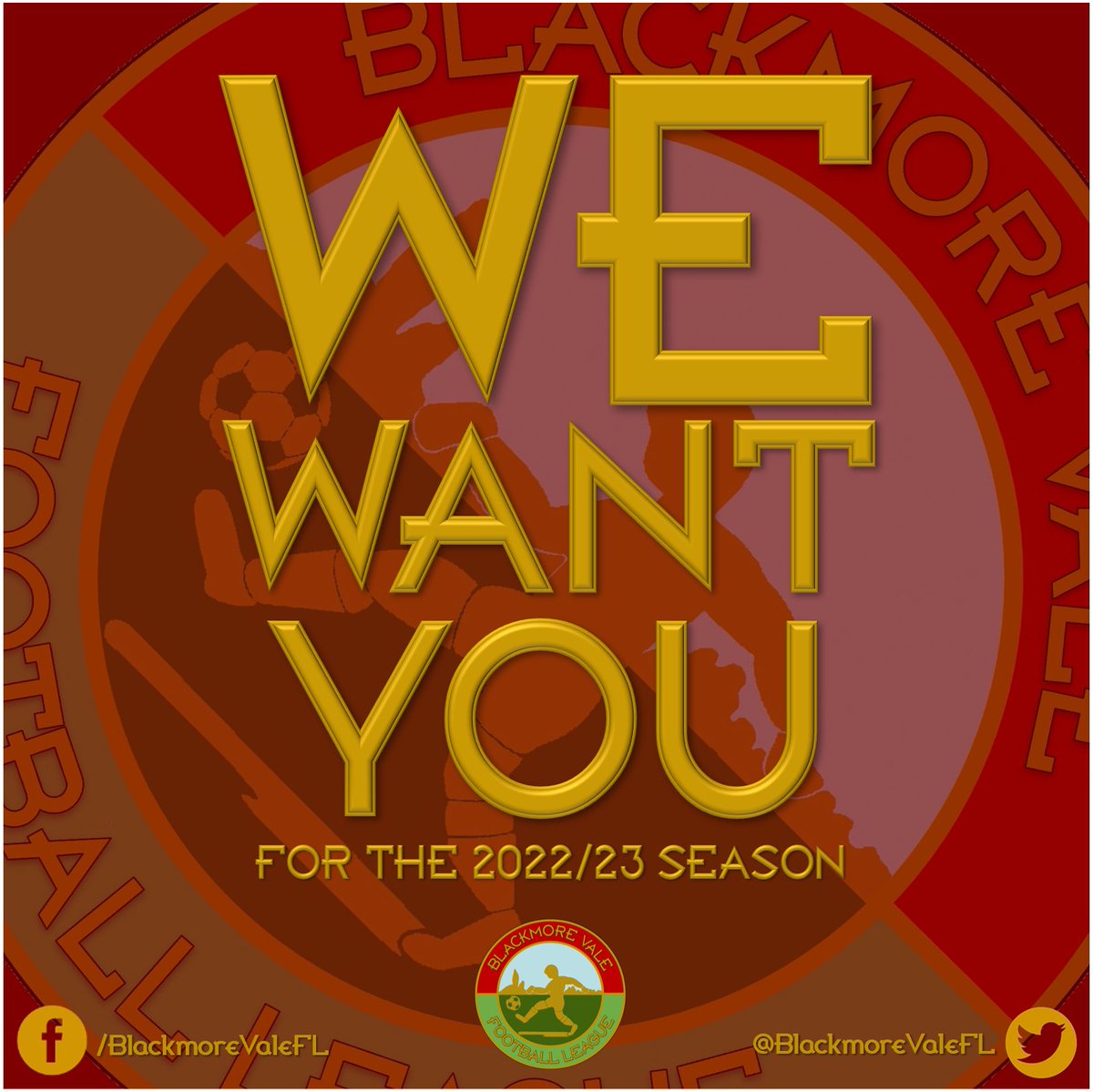 The 𝗖𝗹𝘂𝗯 𝗘𝗻𝘁𝗿𝘆 𝗙𝗼𝗿𝗺 for the 2022/23 edition of the BVFL is 𝗡𝗢𝗪 𝗔𝗩𝗔𝗜𝗟𝗔𝗕𝗟𝗘!

So if you are interested in;
● Sunday Morning 11 a-side Men's Football
● From September until May
● Across Somerset &amp; Dorset

Please send us a message.

#BVFL #Grassroots