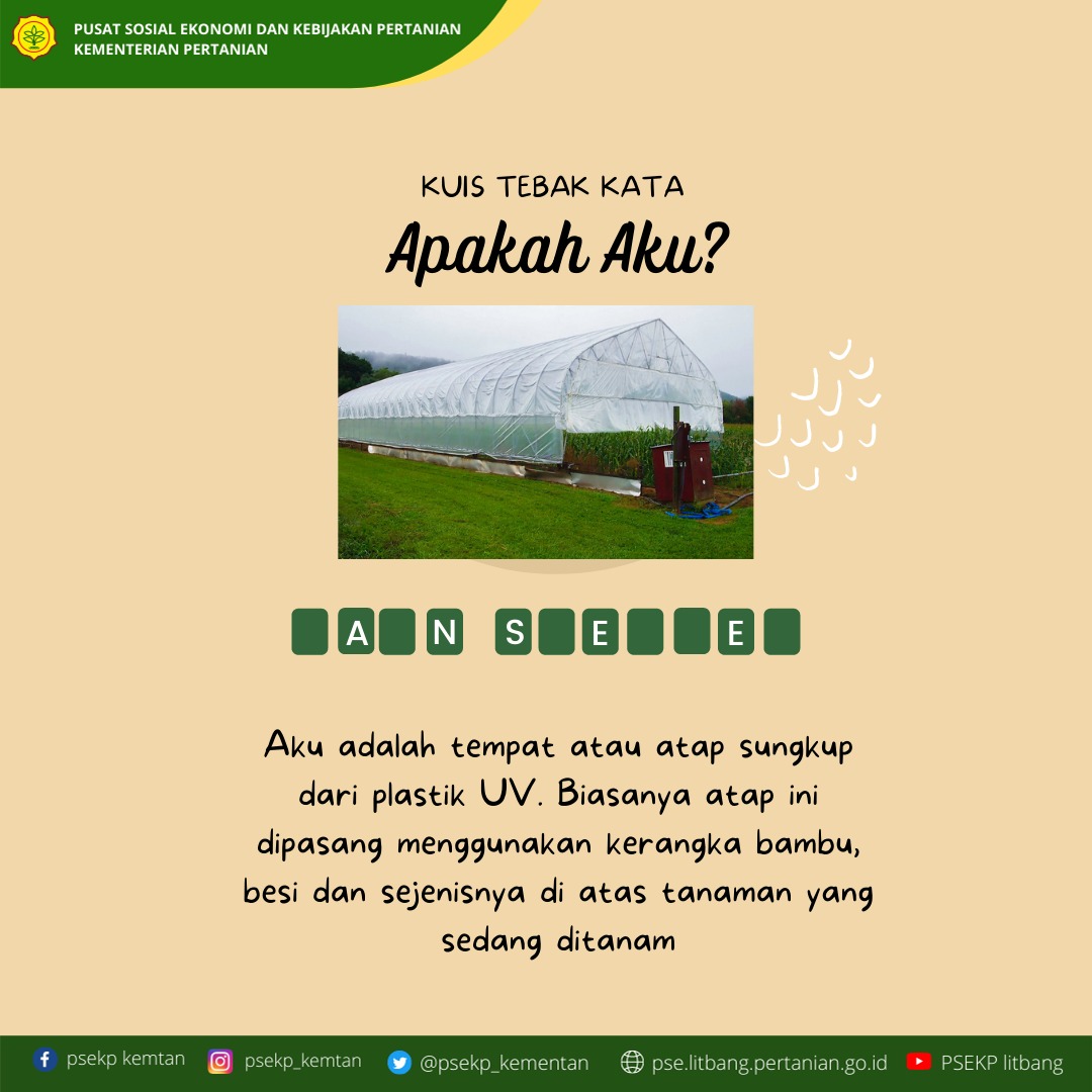 psekp_kementan's tweet photo. Hai, #SobaTani kali ini ada yang seru loh yaitu Quiz Tebak Kata Pertanian pada gambar di atas!
Yuk siapa yang mau bergabung bisa ikut komentar di bawah ini!
#psekp
#kementerianpertanian
#MajuMandiriModern
#CanDoSpirit
#tebakkata https://t.co/cgleAOxdRX