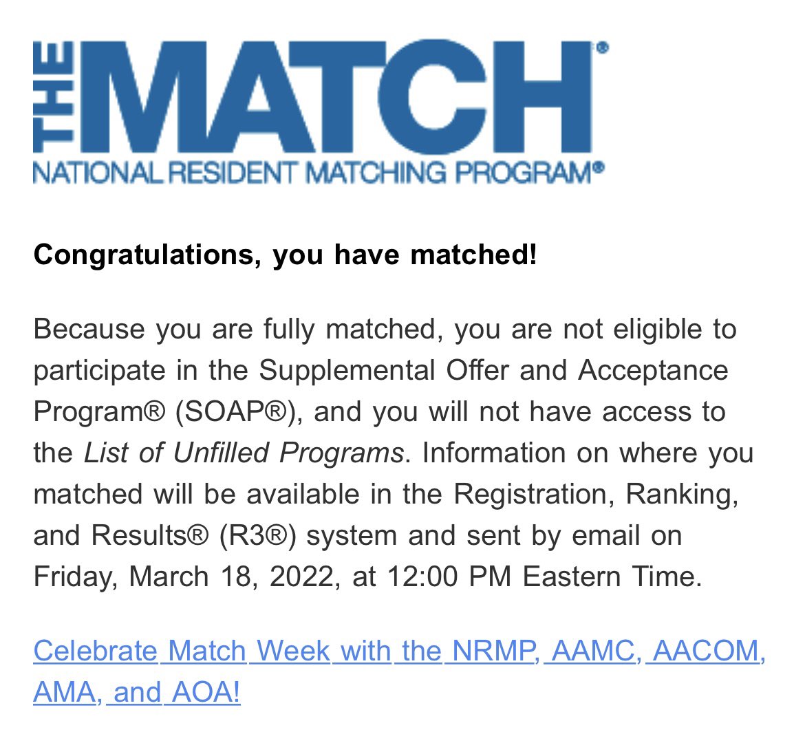 I can’t believe it’s really happening, I matched into Pediatrics!!! Can’t thank my family and friends enough for all the support they’ve given me along the way. 

#pedsmatch22 #Match2022