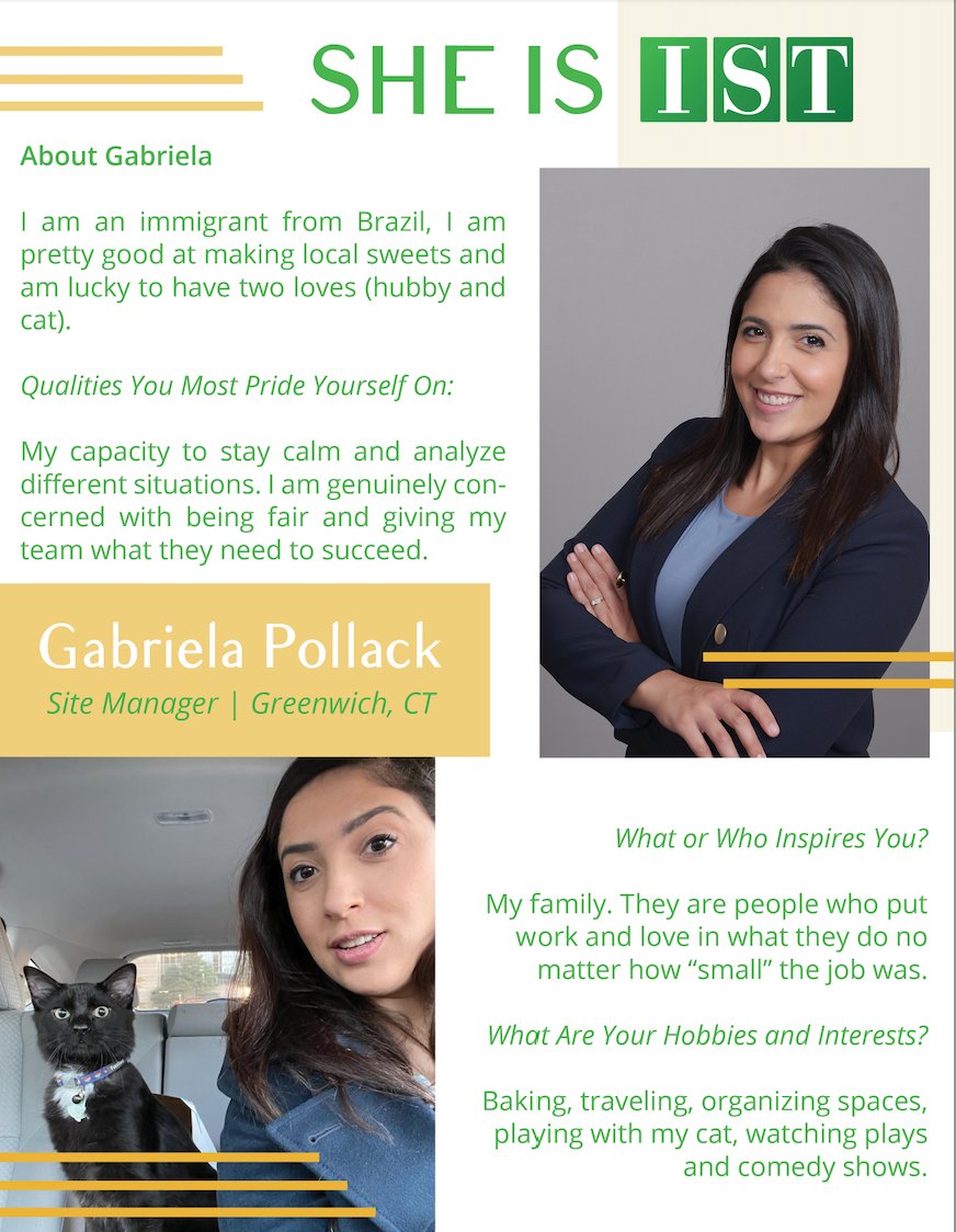 ISTEmpowerment's tweet photo. Thank You For Everything You Do, Gabriela! #SheIsIST #ISTManagement #WomensHistoryMonth #HerStory #WomenInBusiness https://t.co/ULd7awtSEI