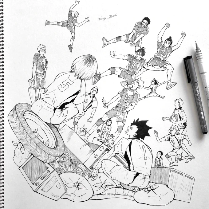 公式Twitterの宣伝用イラストの模写!
元絵の文字の所は、勝手にゴミを描き足しました。
この後に、色を塗る! 