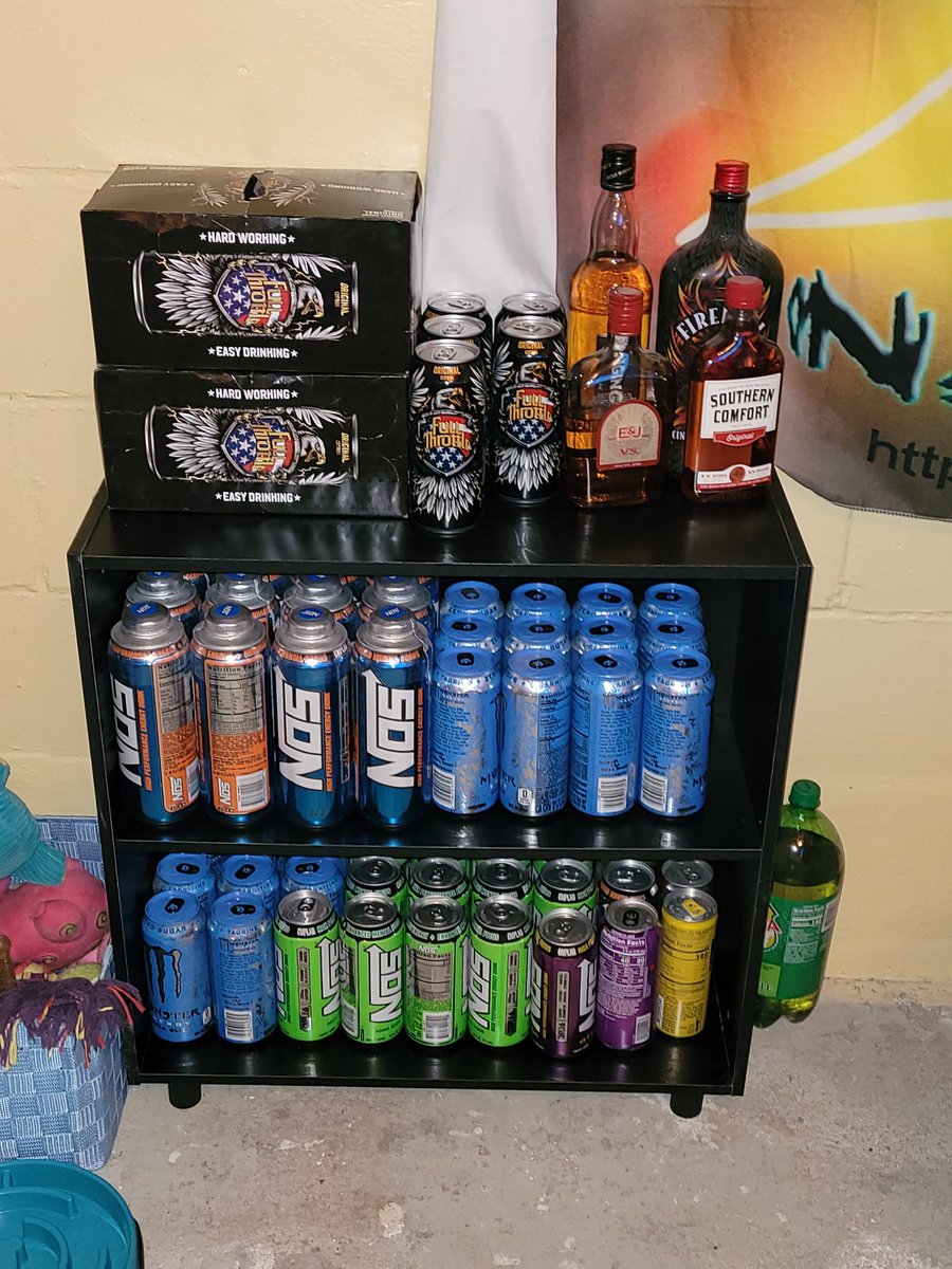 Set up and stocked my hubby's new shelf today! I showed him and he loves it. I'm such a good wifey! <a href="/RlNitemare/">VE Nitemare</a>