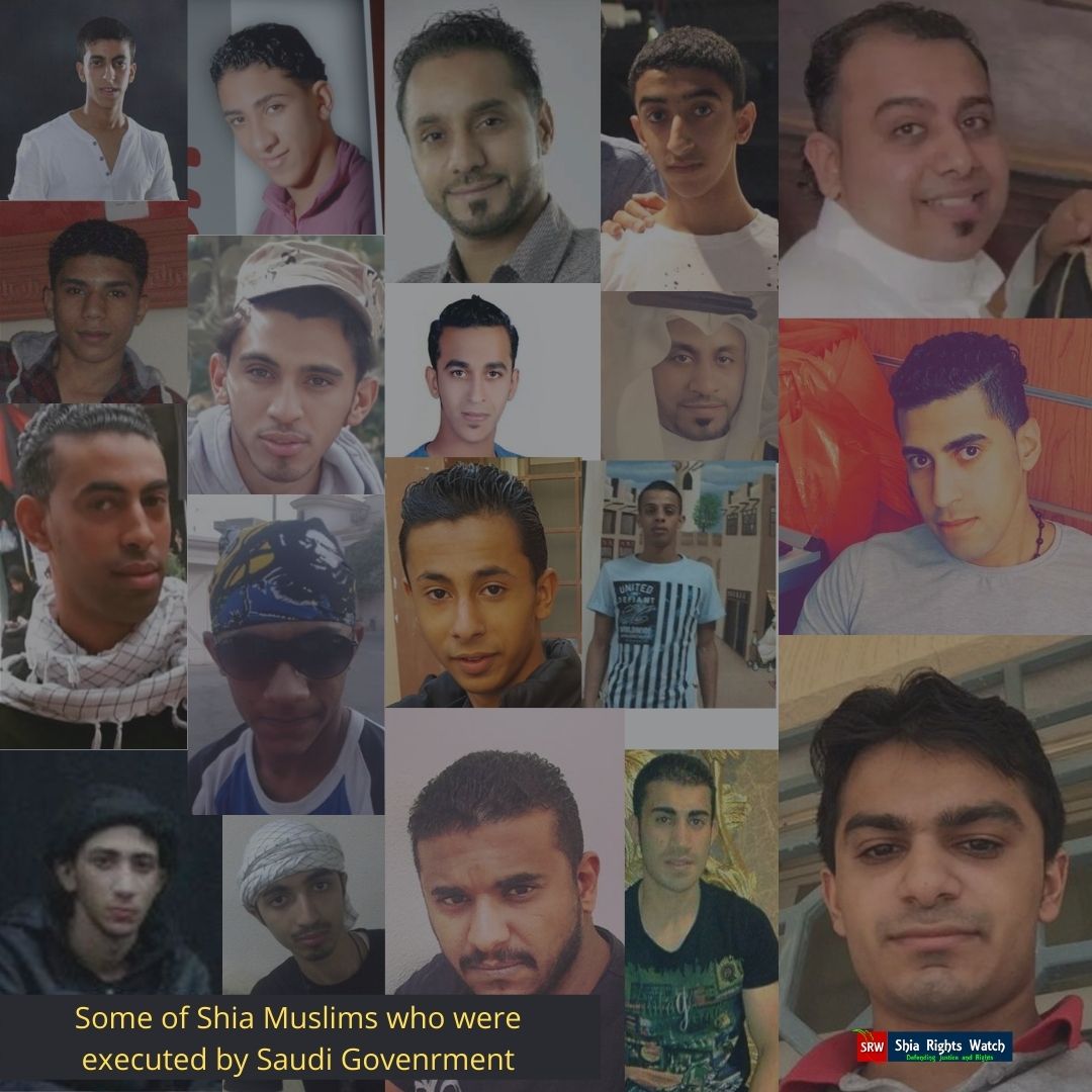ShiaRightsWatch's tweet photo. Here is a picture of people who were executed by Saudi government.
Note: 41 #Shia Muslims were #executed by sword this Saturday.
#Antishiism
#Saudiarabia
#shiarights
#shiite
#brutality
#Qatif
#Ukraine
#Saudi
#MBS https://t.co/kCGKAaem47