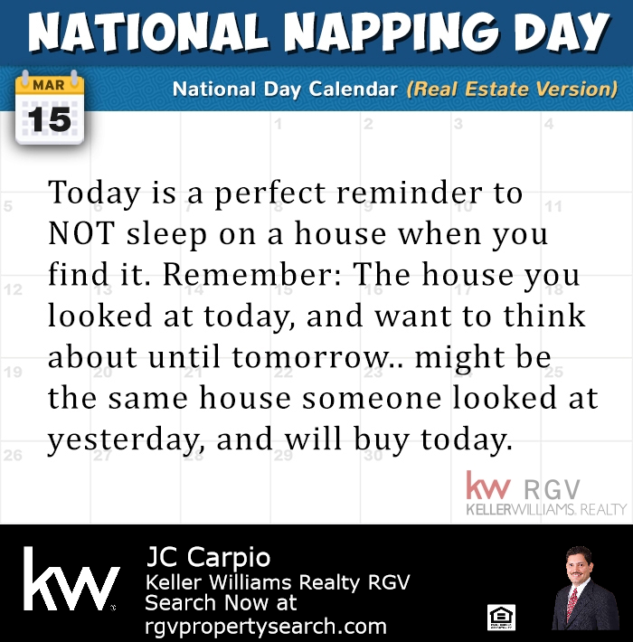 jccarpio's tweet photo. Don't fall asleep on your dream home. 🏡 When you find it, then make an offer today!

Let's start on making your dream a reality by ⬇️

Visiting our website https://t.co/yTIkD4dG0q

or

Call us 📲 956-212-2805
#nationalnappingday #realestate #rgv #realtor https://t.co/vASavDD9gi