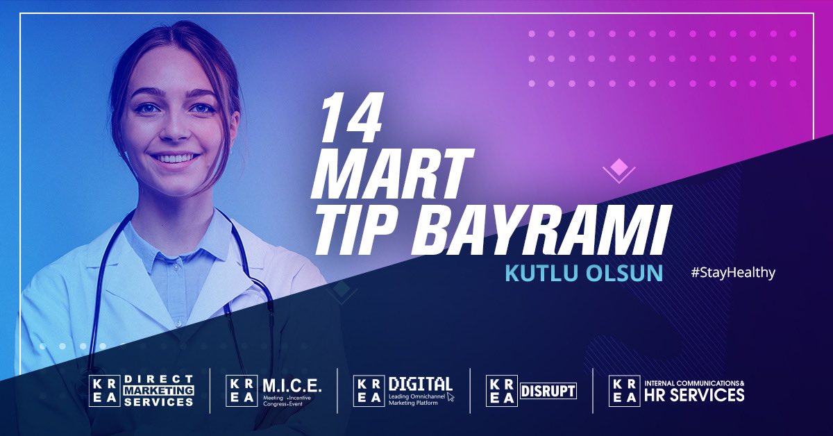KREA_Disrupt's tweet photo. 14 Mart Tıp Bayramı kutlu olsun.

#KREAMİCE #KREADigital #kreahrservices #kreadisrupt #kreadirect #14Mart #14MartTıpBayramı #StayHealthy https://t.co/osOoNEphf9