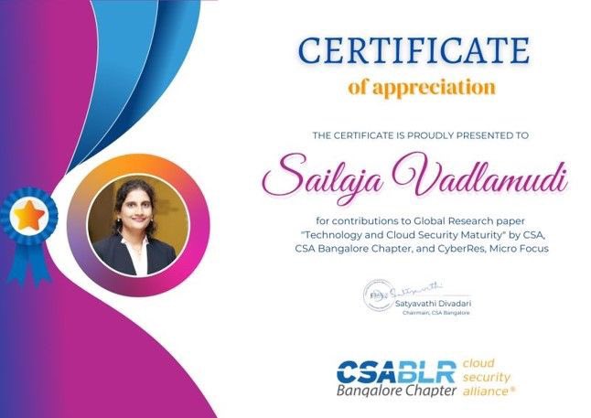 #ResearchJourney 

I am grateful to be part of a global research paper on cloud security with like-minded experts and research buddies.

"Technology and Cloud Security maturity" by Cloud Security Alliance Bangalore Chapter. Thank you for #appreciation.

#Reserachisfuture