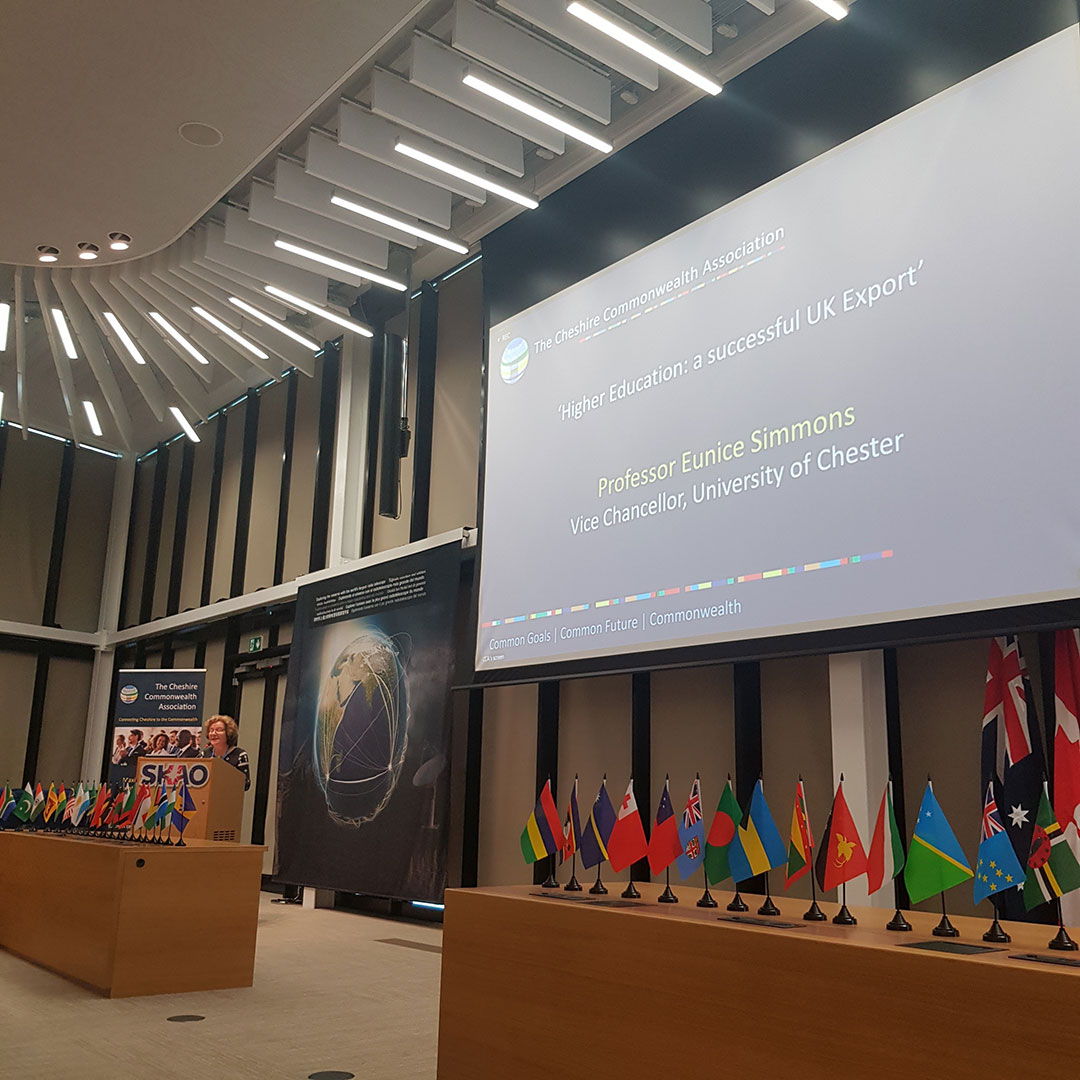 uocshoutout's tweet photo. Our Vice Chancellor was flying the flag for our international students from across the Commonwealth earlier today when she spoke at @CCACommonwealth's "Exporting to the Commonwealth" event, alongside the Rt Hon Anne-Marie Trevelyan MP, Secretary of State for International Trade. https://t.co/KYnGaElgB4