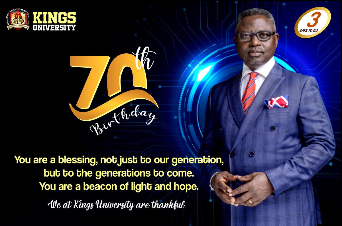 kingsuniodeomu's tweet photo. 2 days to go
#PMat70 #PastorMatthewAt70 #CountdownTo70 #kingsuniversity https://t.co/wDAT75x0Wr https://t.co/kiEy45ptg9