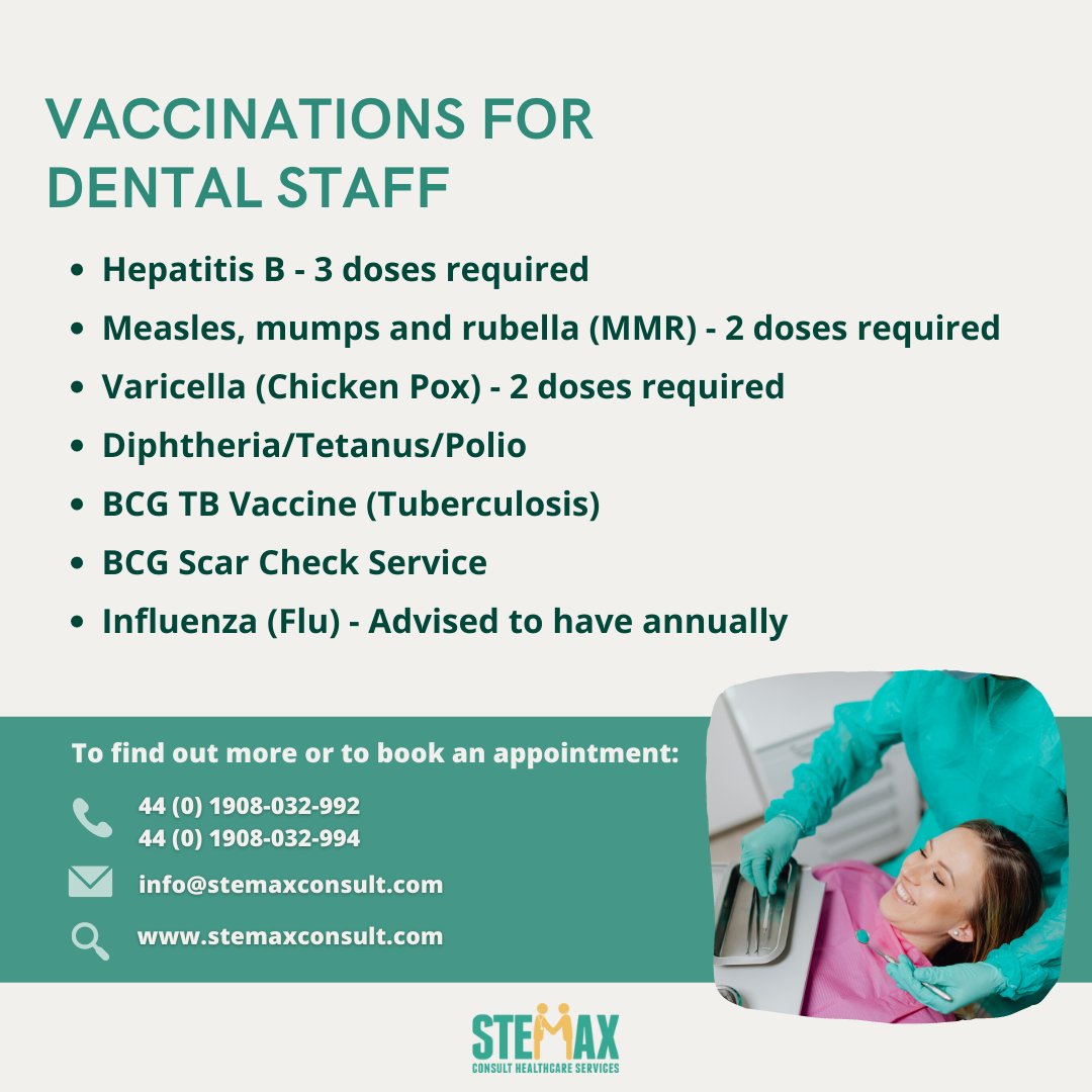 stemaxconsult's tweet photo. It is a necessity for all health care workers to ensure they take precautions against becoming infected from patients as well as protecting their patients from any diseases they may have themselves.
#miltonkeynes #stemaxconsult #healthcare #medicalstaff #OHservices #dentalstaff https://t.co/ooMnBTDbRA