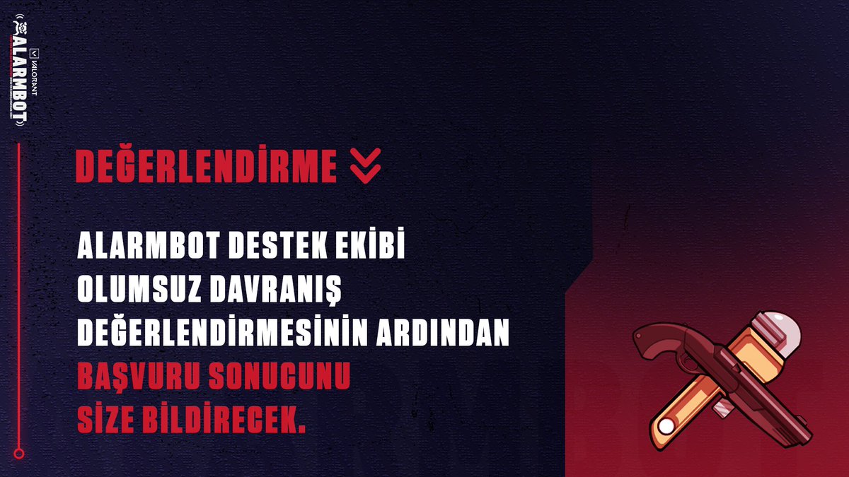 VALORANTtr's tweet photo. Topluluk içinde yaşanan olumsuz davranışları engellemek adına hayata geçirdiğimiz #AlarmBot şimdiye kadar oldukça iyi işler çıkardı.
Ancak burada sizlere de önemli bir görev düşüyor. Sistemin düzgün şekilde işleyebilmesi için, atılması gereken adımlara göz atın. https://t.co/pBh1wE5wLO