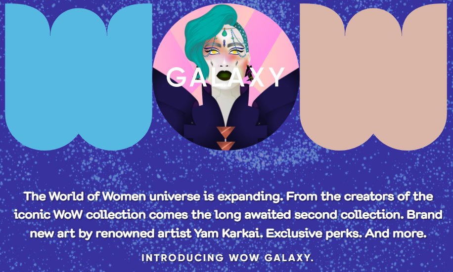 Good news to my followers, courtesy of <a href="/worldofwomennft/">world of women</a>, I will be giving away one spot for #WOWG allowlist spot! 

Galaxy is a new collection that will be released by #WorldOfWomen (minting soon)

Enter:
1⃣ Follow me 
2⃣ Like &amp; Retweet
3⃣ By 17th March