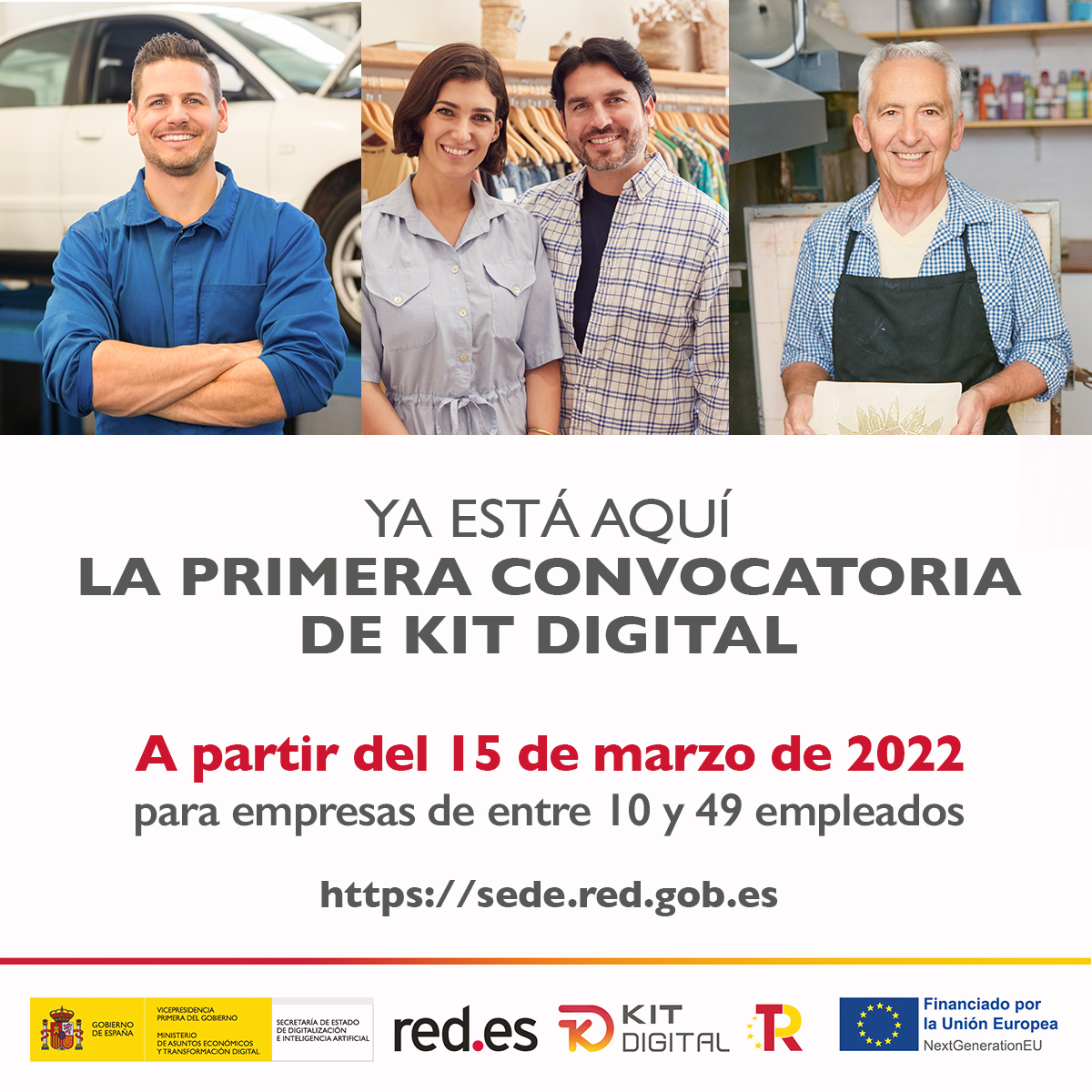 SEDIAgob's tweet photo. ‼️KIT DIGITAL ‼️

Mañana se abre el plazo para solicitar las primeras ayudas de #KitDigital, para fomentar la digitalización de pymes de entre 10 y 49 empleados

💻Toda la información: https://t.co/wsshUuI9w6

@_minecogob @redpuntoes 

 #PlanDeRecuperación #NextGenerationEU https://t.co/WajiJ4M7yj