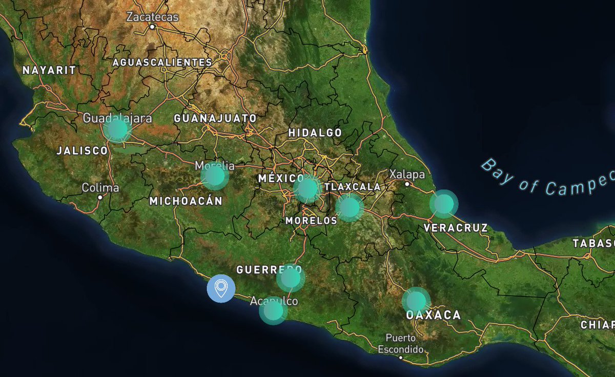 SasslaMx's tweet photo. #Sismo en progreso. Efectos esperados en los próximos segundos: 

CDMX: 🟢 IMPERCEPTIBLE
ACA: 🟢 IMPERCEPTIBLE
CHI: 🟢 IMPERCEPTIBLE
PUE: 🟢 IMPERCEPTIBLE
OAX: 🟢 IMPERCEPTIBLE
VER: 🟢 IMPERCEPTIBLE
MOR: 🟢 IMPERCEPTIBLE
GDL: 🟢 IMPERCEPTIBLE

10:27:33 #SASSLA https://t.co/v6zLALrmPq