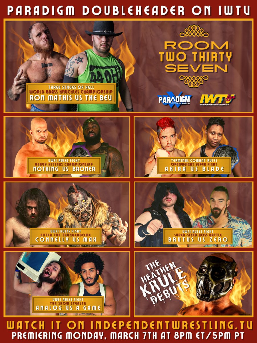 ParadigmProWres's tweet photo. Get ready for this weekend's Blue Brand shows (#PPWBritishRounds and #PPWGrandPrix4) by watching our latest releases - #PPW237 and #PPWIndiana on @indiewrestling!
UWFi Rules, Terminal Combat, 3 Stages of Hell, Debuts, Returns, and much more! https://t.co/2vLgLIku59