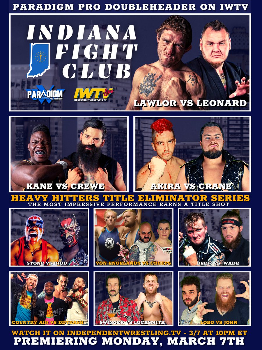 ParadigmProWres's tweet photo. Get ready for this weekend's Blue Brand shows (#PPWBritishRounds and #PPWGrandPrix4) by watching our latest releases - #PPW237 and #PPWIndiana on @indiewrestling!
UWFi Rules, Terminal Combat, 3 Stages of Hell, Debuts, Returns, and much more! https://t.co/2vLgLIku59
