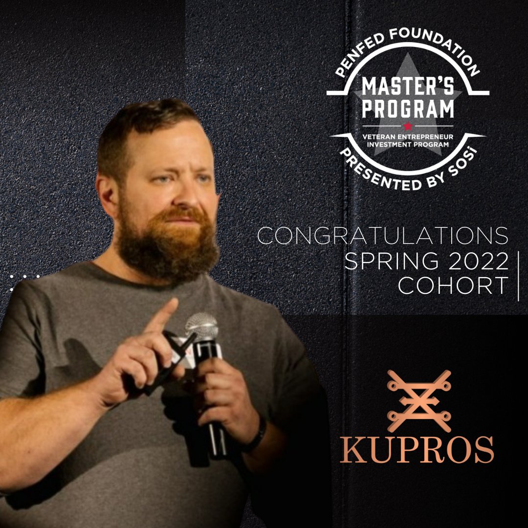 Next up, we are thrilled to welcome Kupros Inc, founded by #navy #veteran Ian Ramsdell to the Spring 2022 cohort of the Master's Program, presented by SOS International LLC!