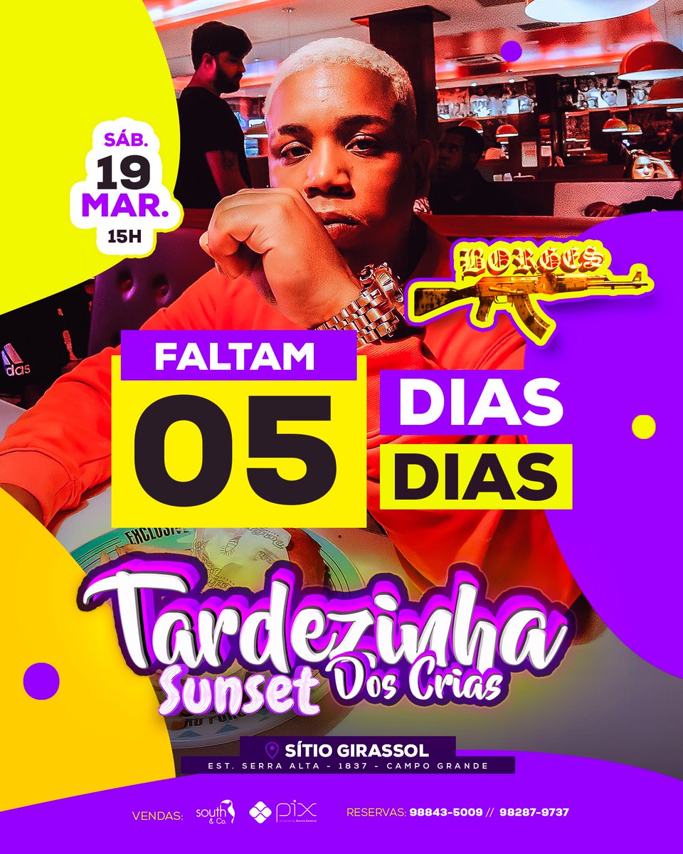 TardezinhaPROD's tweet photo. FALTAM APENAS 5 DIAS PRO CORO COMER NA TARDEZINHA DOS CRIAS COM LITTLE HAIR + BORGES 🤟🏽🔥🤩

GARANTA JÁ SEU INGRESSO DO 2º LOTE AQUI : https://t.co/FQOLmFICMf https://t.co/GTrIFN0iRU