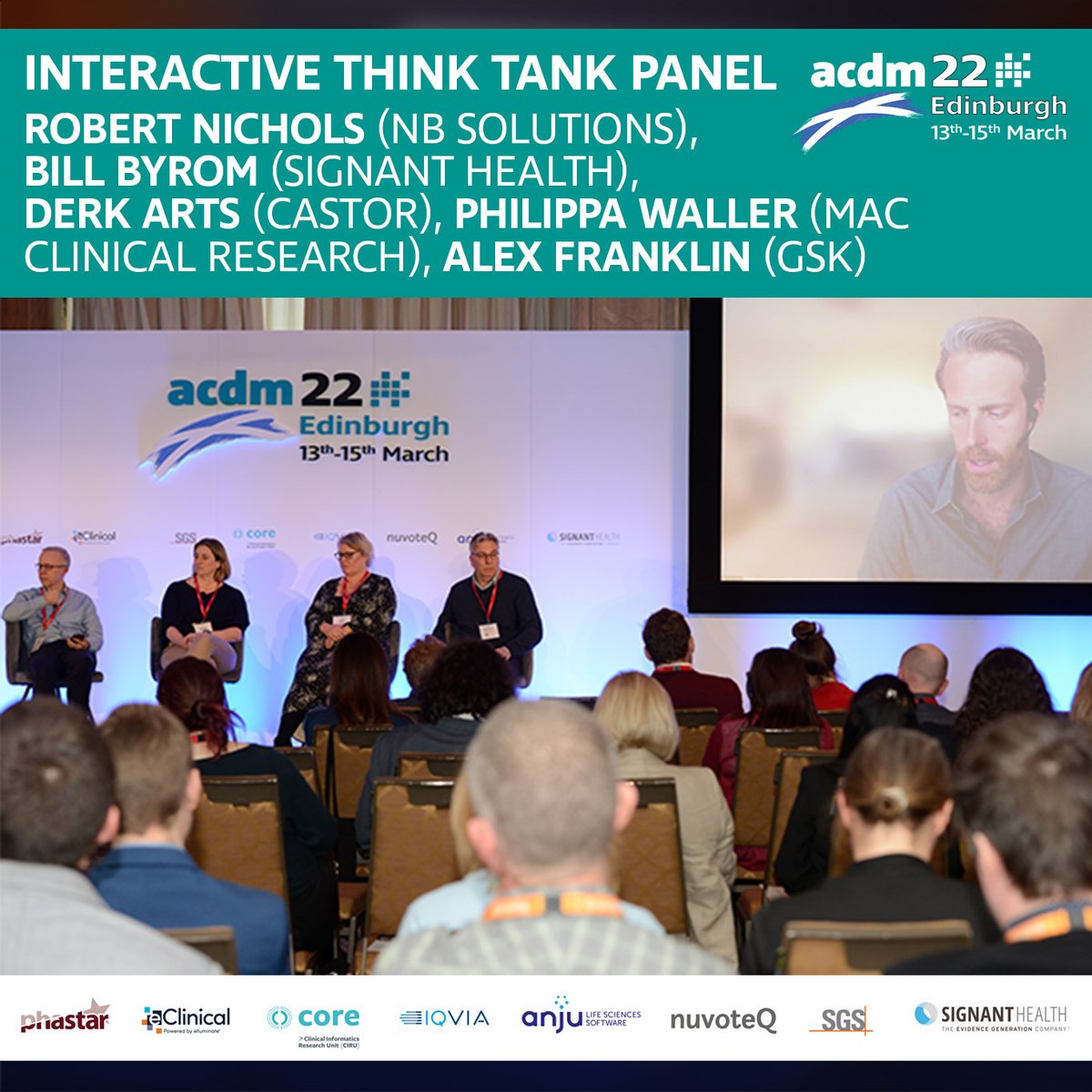 ACDMDataMatters's tweet photo. Plenary Session 2 at ACDM22……Interactive Think Tank Panel.
#ACDM22 #clinicalresearch #clinicaldevelopment #clinicaldatamanagement https://t.co/2hQEOux1jK