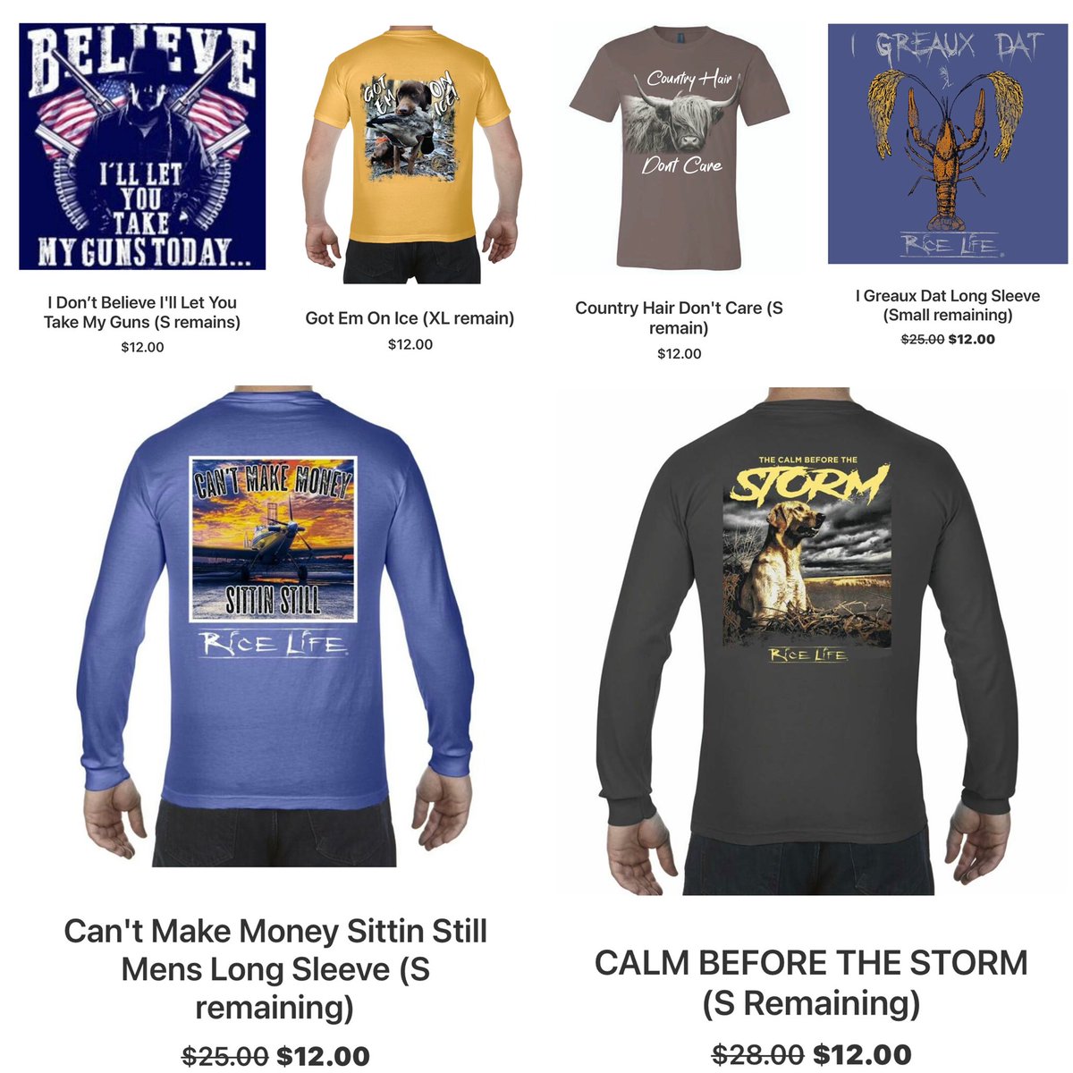 RiceLife6's tweet photo. Check out these great design’s on sale!!  They are almost gone. Get them while they last. https://t.co/KcdAeXusc8 https://t.co/vjGBq1t9Ep