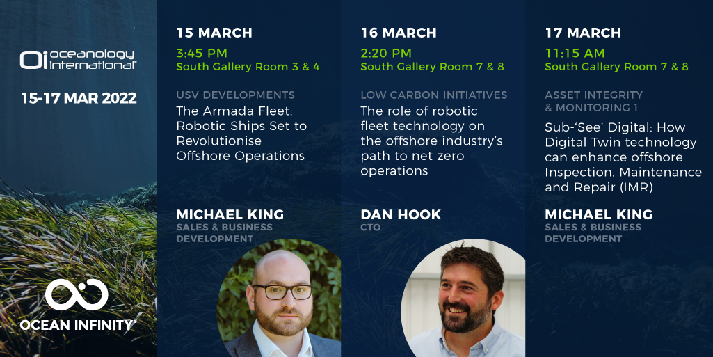 This week we’re in London for #OceanologyInternational. Dan and Michael are speaking at the conference about our technology and low-emission operations in three different sessions. You’ll also find us in the main exhibition. See you there.