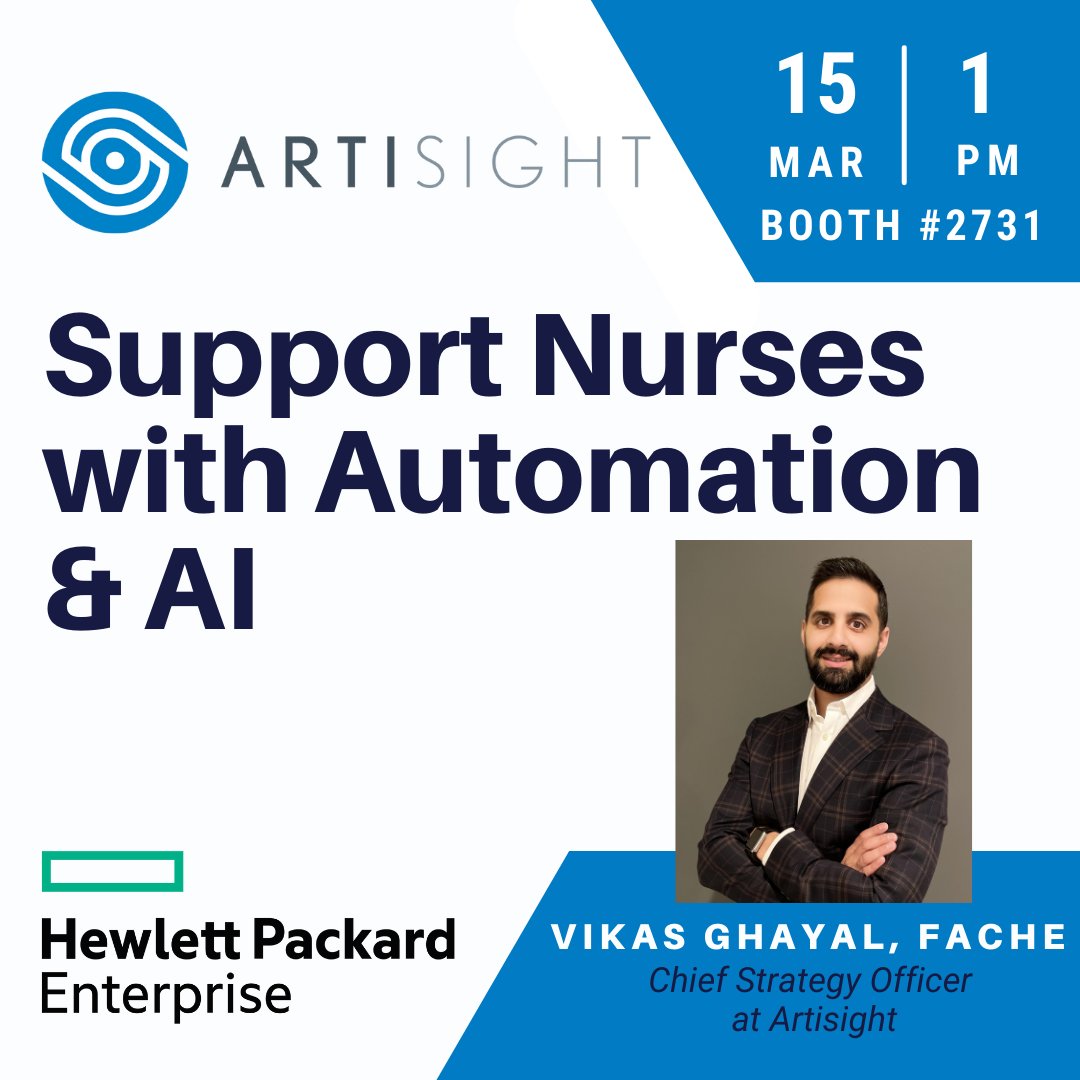 We'll be at the <a href="/HPE/">HPE</a> Innovation Zone at #HIMSS22 tomorrow for an fireside-style chat around #automation and #ai solutions for nurses. See you there! 

#hpegreenlake #aiforhealth #smarthospital #reimaginehealth