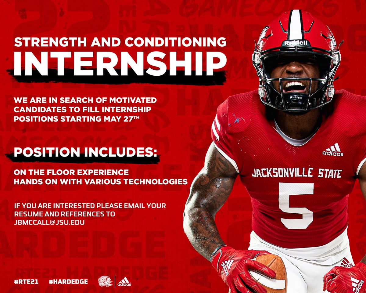Want to work with the Gamecocks this season? We're looking for motivated candidates to work in our weight room. 

Contact the email: jbmccall@jsu.edu

#HardEdge | #RTE21