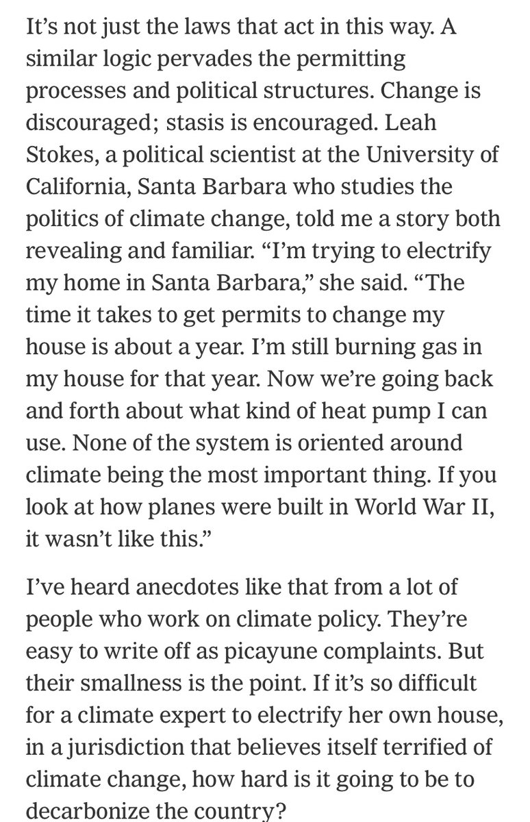 ezraklein's tweet photo. Also, this story from @leahstokes mirrors what I have heard from anyone I know who has tried to decarbonize their home, including decarbonization experts. And it’s just maddening. https://t.co/wJTvSUZCPD