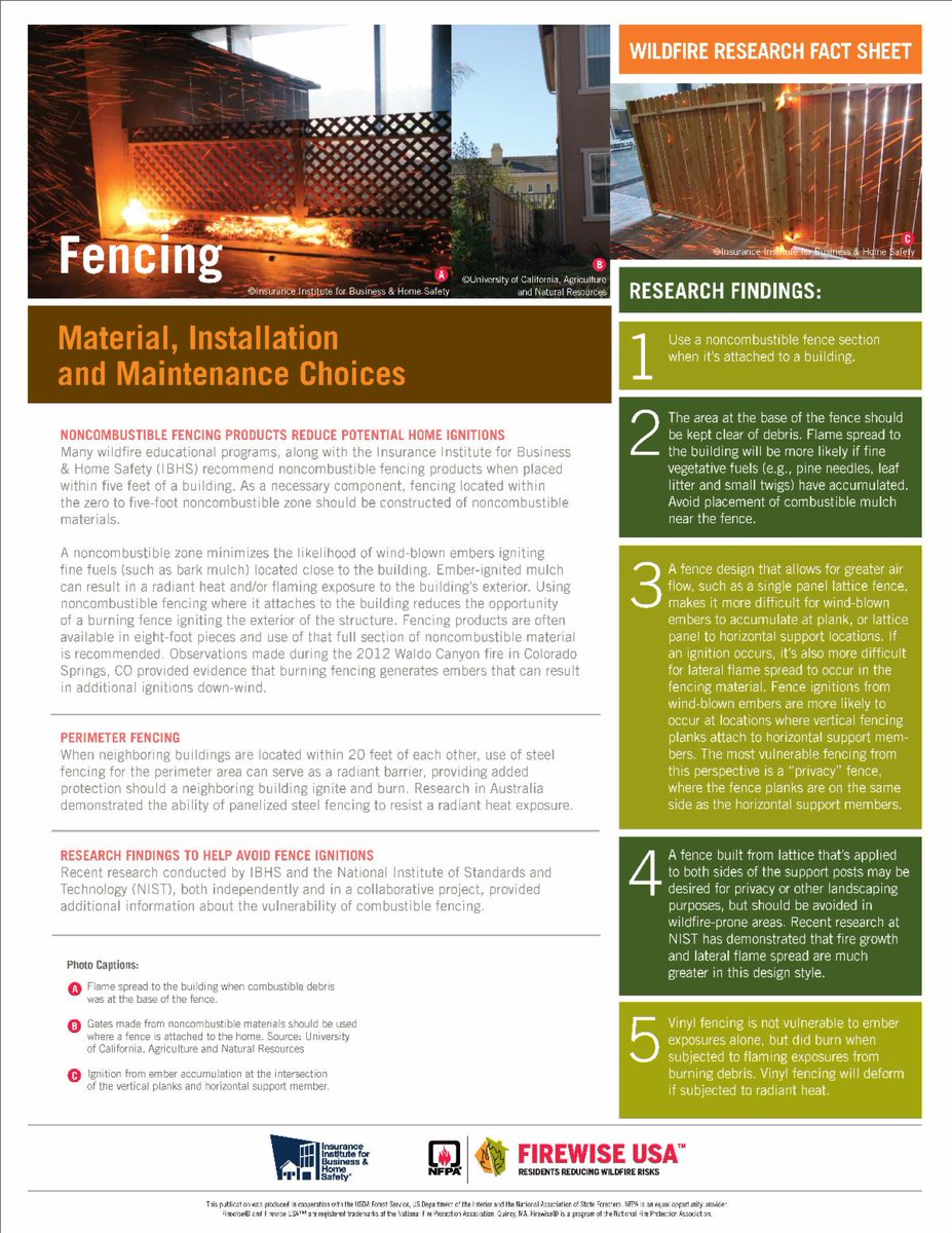 FireSafeTrinity's tweet photo. When creating your 3-5 foot noncombustible zone around your house or structure consider replacing any fencing materials in that zone with noncombustible alternatives. When preparing your yard insure that you remove dry fuels that collected along your fence line. #FireSafeTrinity https://t.co/uMjFWXPfVN