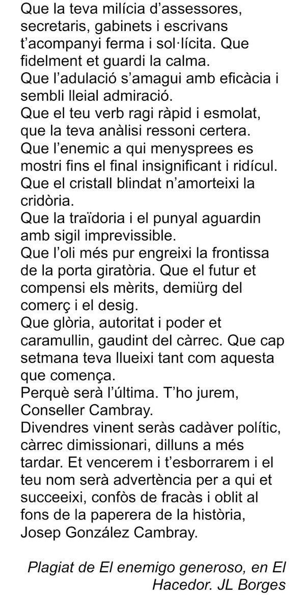 Aiaiai Cambray. Josep González Cambray, en l’any 2022, emprengué la campanya final per degradar l’ensenyament públic i l’ofici docent a Catalunya.
#VagaEducació #CambrayDimissió