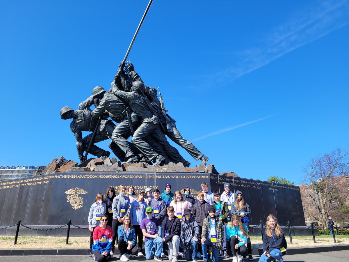 AMS_counselors's tweet photo. So far today, a visit to Arlington National Cemetery, the 911 Pentagon Memorial and the Iwo Jima Memorial.... https://t.co/9Y4z65qZTr