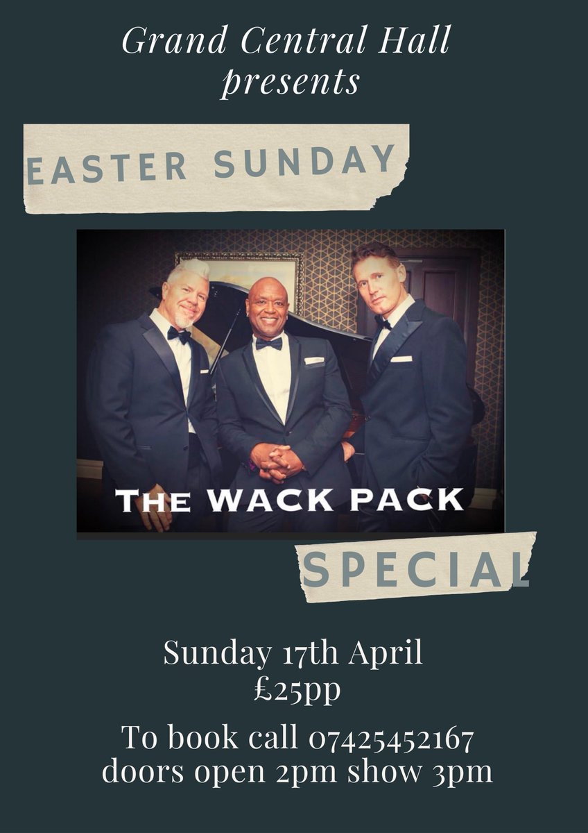 <a href="/joespeare55555/">joe speare</a>  <a href="/AsaMurphy1/">Asa Murphy</a> <a href="/stevecharles6/">Steve Charles</a> are back as The Wack Pack Easter this Easter Sunday 17.04.22  …and we can not wait if you want a show with class, style and talent this show is for you! <a href="/Bond_media/">Bondmedia Agency</a>