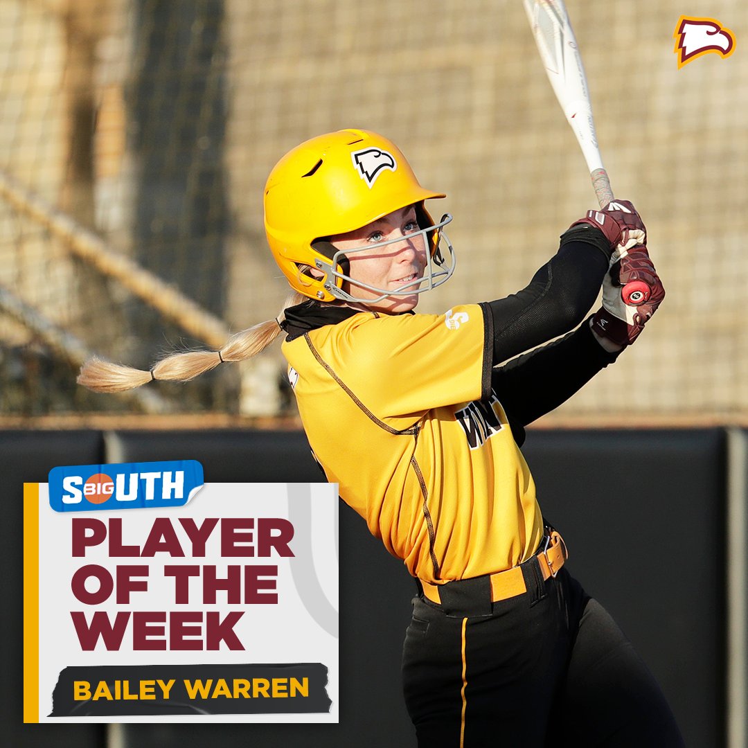 Winthropsoftbal's tweet photo. Warren Had 5 Runs, 2 HR, 3 RBI, 5 Stolen Bases In Helping The Eagles Sweep The Aggies 

#ROCKtheHILL | #BigSouthSB https://t.co/sui4vP8ncf