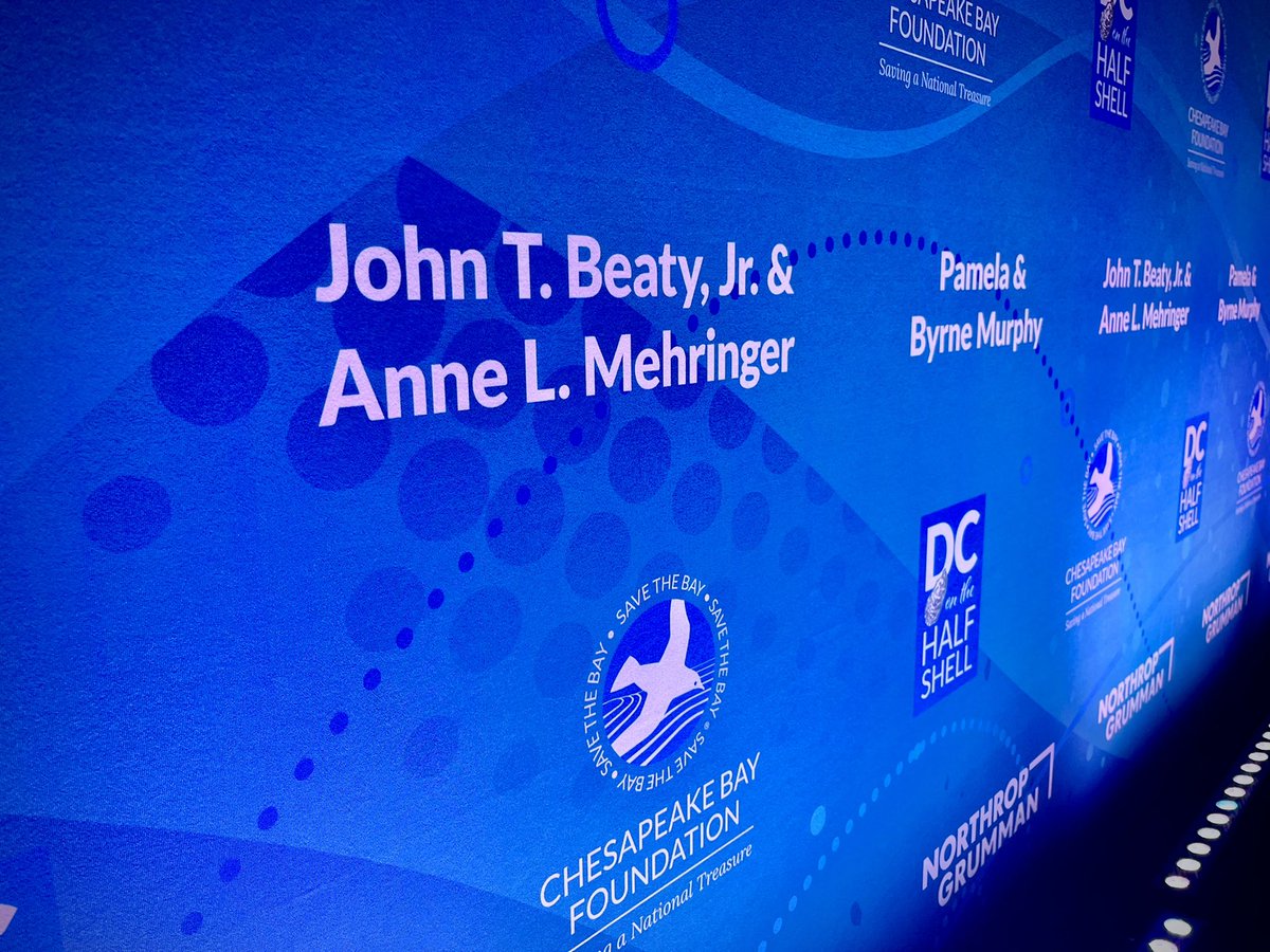 chesapeakebay's tweet photo. Thanks to John T. Beaty, Jr. and Anne L. Mehringer for joining us tonight at #DCHalfShell and supporting CBF's #oyster restoration efforts! https://t.co/ASVnMytUJ8