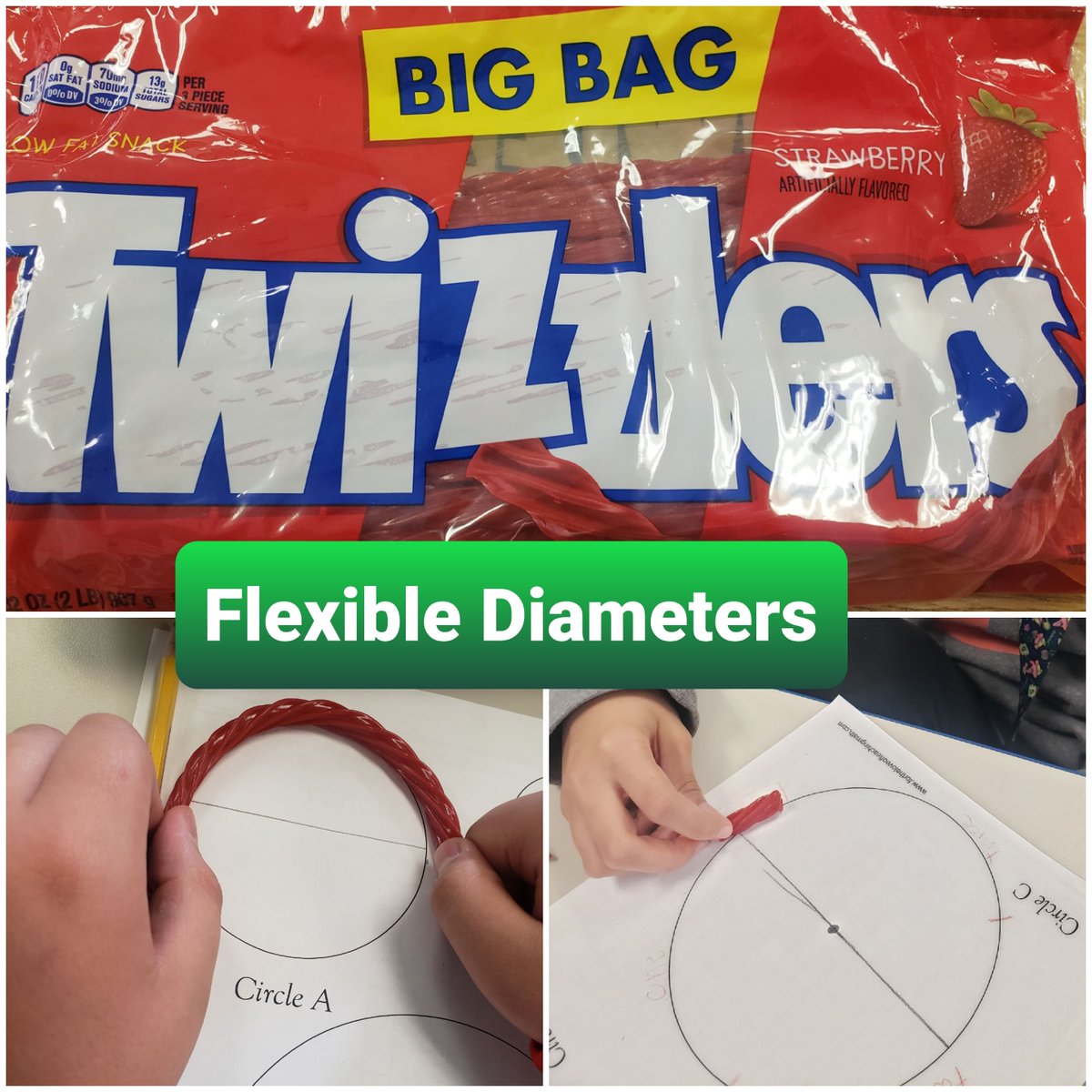 Happy Pi Day! Today, we used <a href="/TWIZZLERS/">TWIZZLERS Twists</a> as Flexible Diameters to demonstrate Pi. 

Watch the <a href="/mathantics/">Math Antics</a> video to introduce key concepts for measuring circles and demonstrate a flexible diameter 
 youtu.be/cC0fZ_lkFpQ