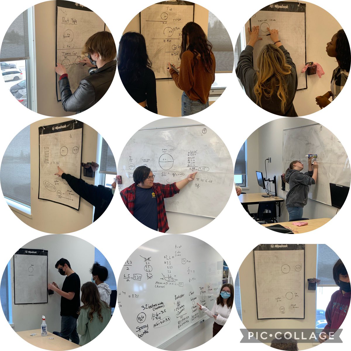 vendi55's tweet image. What type of #thinkingclassroom task should we try today? How about a #PiDay task! What’s the relationship between the Circumference and Diameter?  Even did some mean, median, and mode. I told 🥧not to be so irrational 😉 #rcsdthinks @RCSD_No81