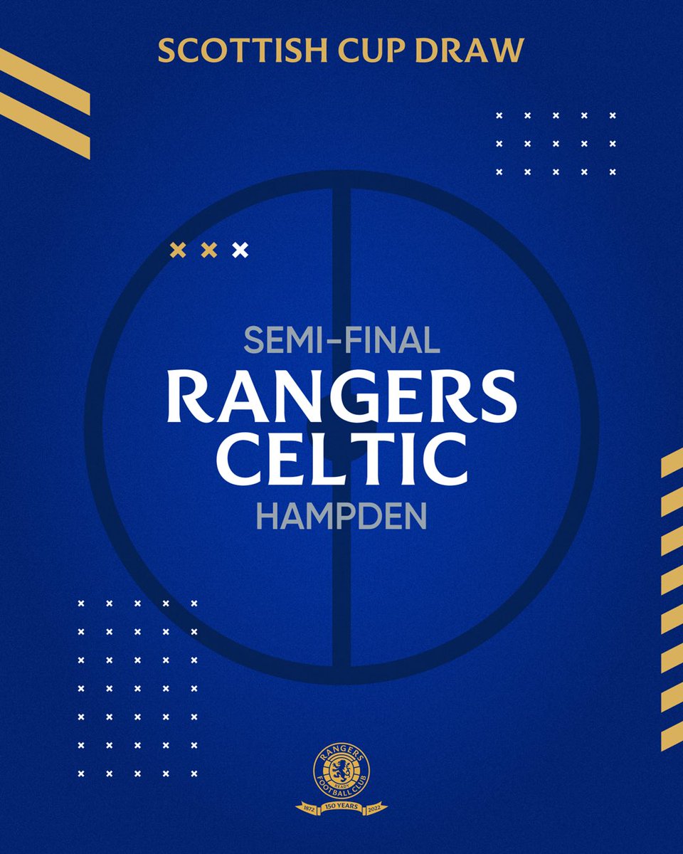 🏆 CUP DRAW: We will face Celtic in the semi-final of the <a href="/ScottishCup/">Scottish Gas Scottish Cup</a>.

📆 The tie will be played at Hampden Park on the weekend of Saturday 16 and Sunday 17 April.